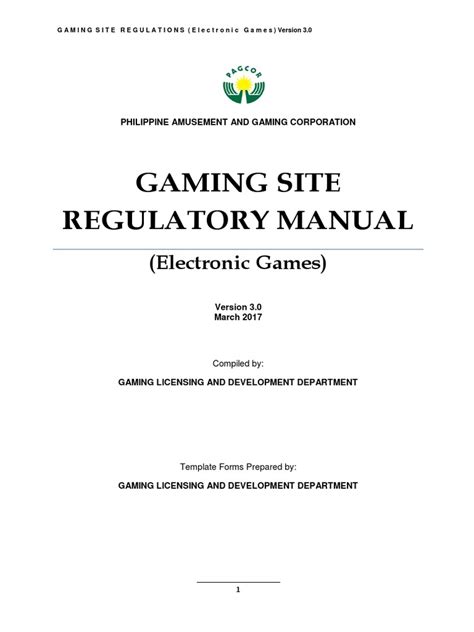 cmed pagcor|Gaming Site Regulatory Manual For Electronic Games v3.0.